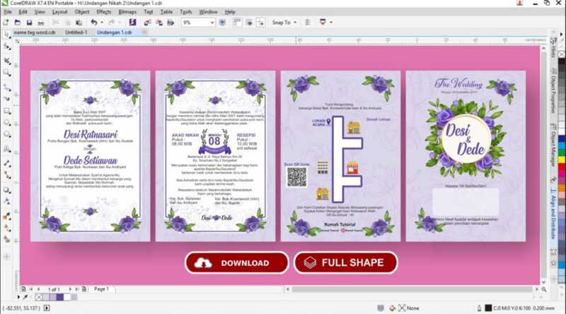 Tutorial Mendesain Undangan Pernikahan Dengan Coreldraw